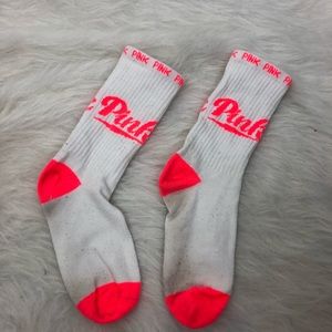 PINK White Ankle Socks